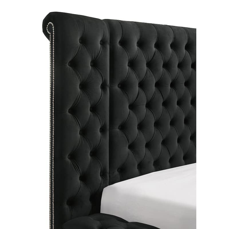 Queen Size Upholstered Wooden Storage Bed with Tufted Headboard and Multiple Storage Compartments