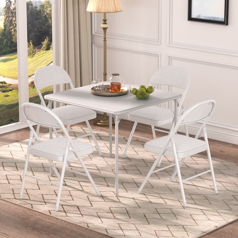 8 Pack Portable Padded Folding Chair, Upholstered Folding Dining Chairs Pack of 8, Metal Event Commercial Chairs