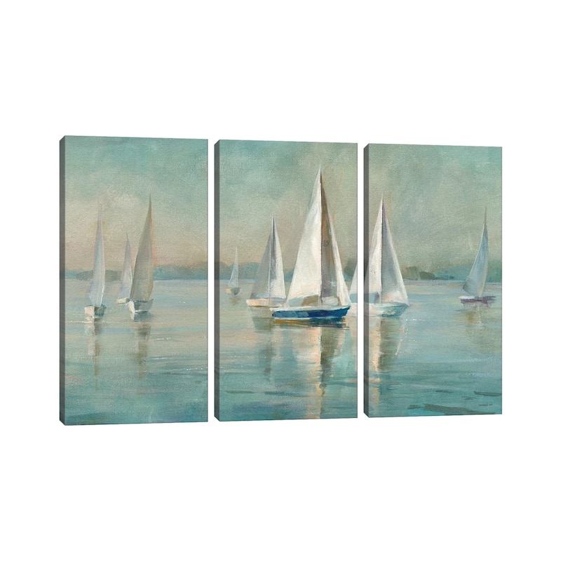 iCanvas "Sailboats at Sunrise" by Danhui Nai 3-Piece Canvas Wall Art Set
