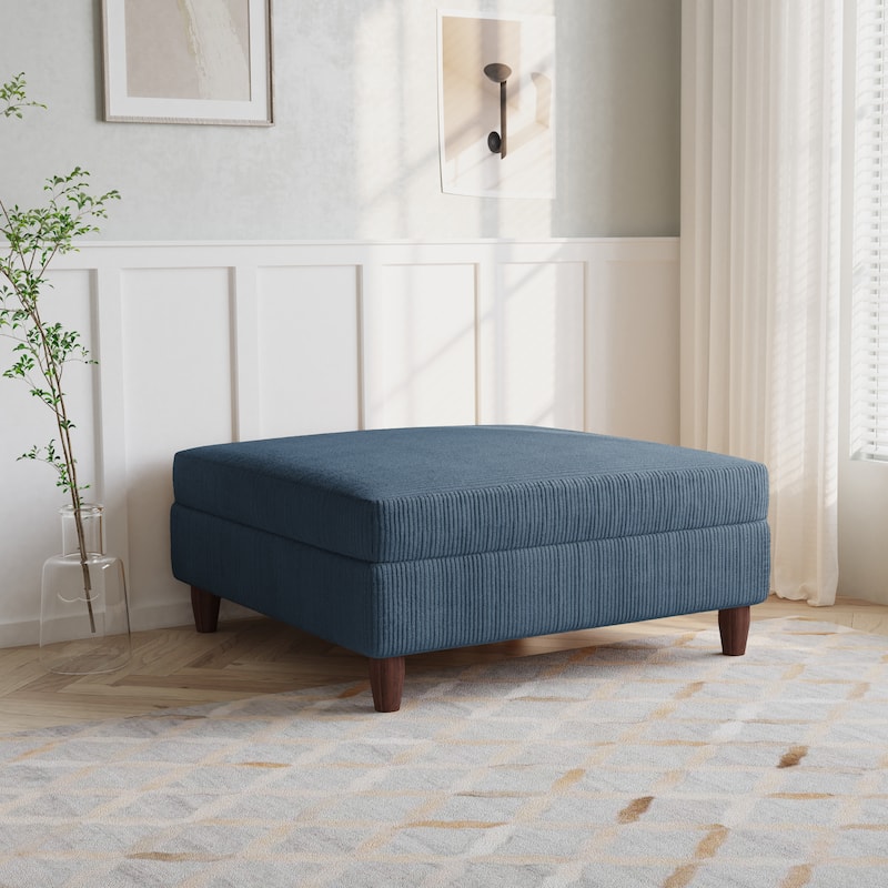 Corduroy Accent Chair with Ottoman Modular Couch Sectional Sofa