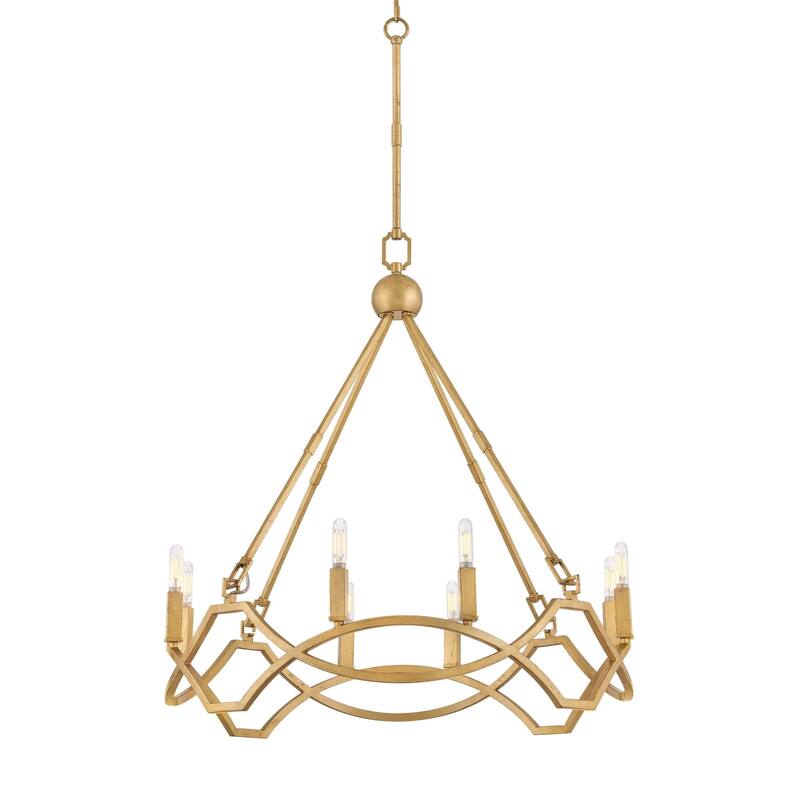 Hinkley Lighting 45784 Leona 8 Light 27" Wide Taper Candle Style - Distressed Brass