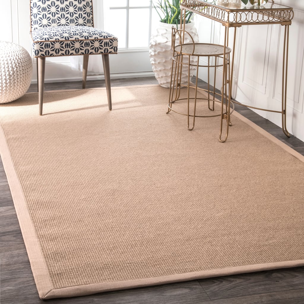 Nuloom Handmade Alexa Cotton-bordered Jute Rug