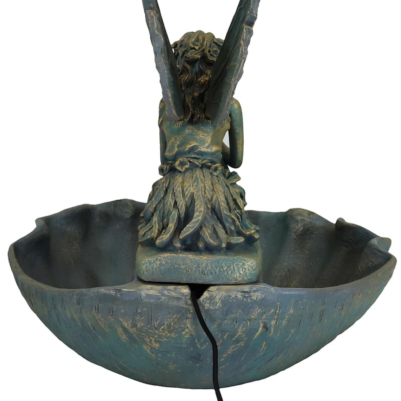 Fairy Shell Outdoor Water Fountain Garden & Backyard Feature - 30"