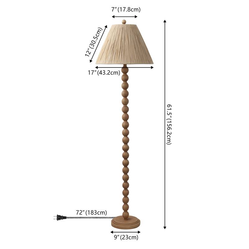 Wren 61.5" Pleated Paper Shade/Resin LED Floor Lamp