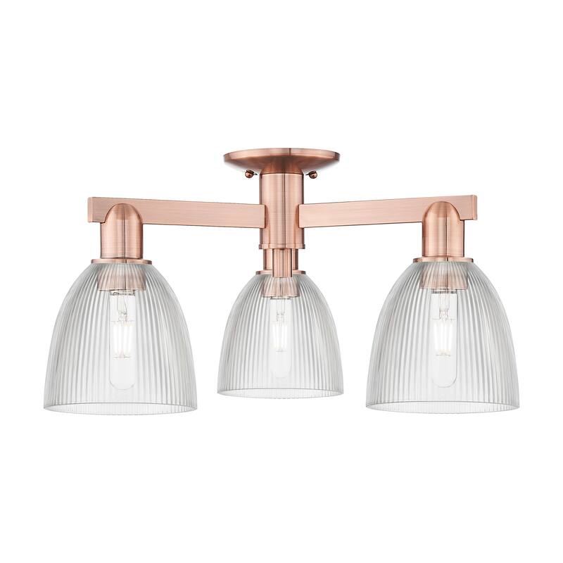 Innovations Lighting Endless Possibilities Arcadia - Castile - 3 Light 24" Semi-Flush Mount - Clear/Antique Copper