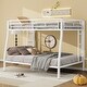 preview thumbnail 11 of 27, Full XL over Queen Size Metal Bunk Bed with Ladder, Fence, and Guardrails for Kids Full XL over Queen - White