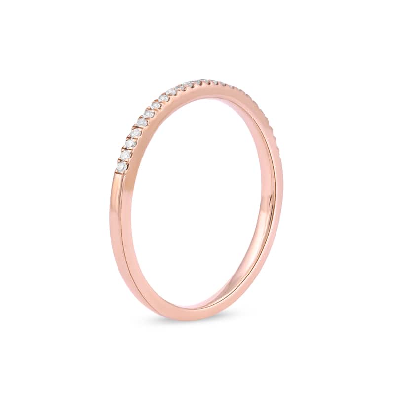 1/10ct TDW Diamond Studded Anniversary Band in 10K Rose Gold for Women