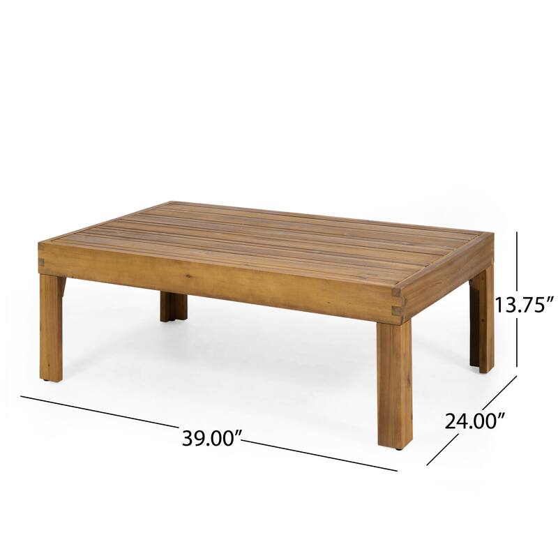 Linwood 4-piece Acacia Wood Patio Chat Set by Christopher Knight Home