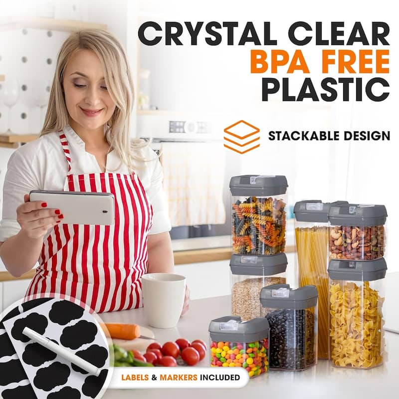 Cheer Collection 7-piece Stackable Airtight Food Storage Container Set
