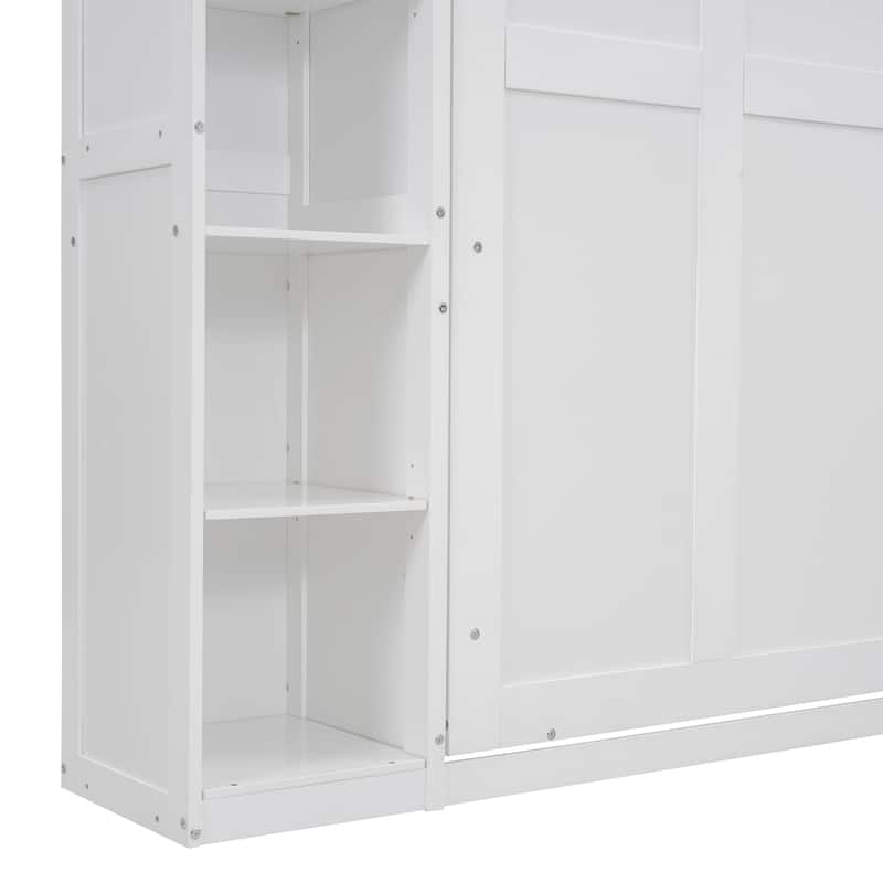 Murphy Bed Wall Bed with Shelves and LED Lights