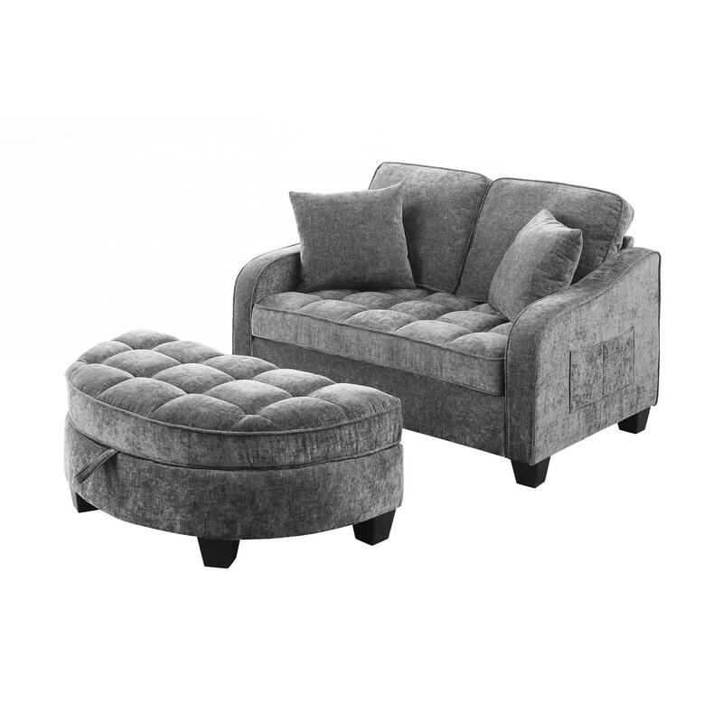Sofa Comes with Two Small Throw Pillows, Suitable for Living Room and Bedroom
