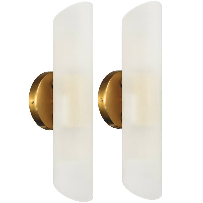 Syracuse Modern 2-Bulbs Cylinder Sconce Lighting Set of 2 - Brass