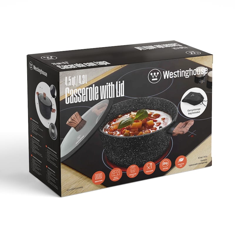 Westinghouse 4.5-Quart Casserole with Glass Lid - Marble Series