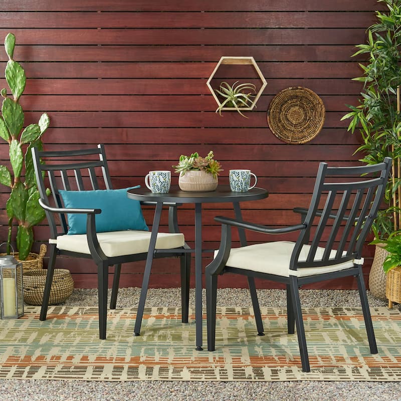 Outdoor 3PC METAL BISTRO SET with Cushions
