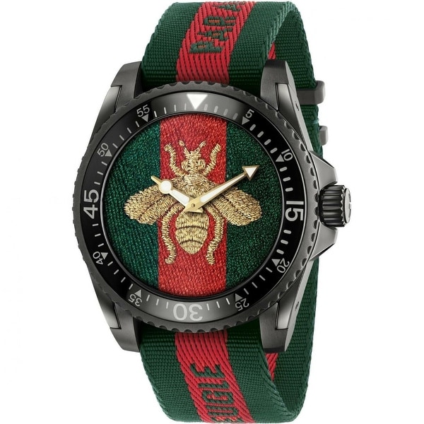 Gucci Men's YA136216 'Dive' Two-Tone Fabric Watch - Multi. Opens flyout.