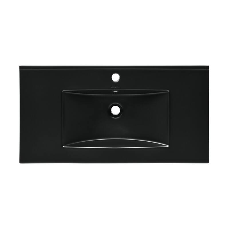 36" Vanity Sink Top In Glossy Black - 36