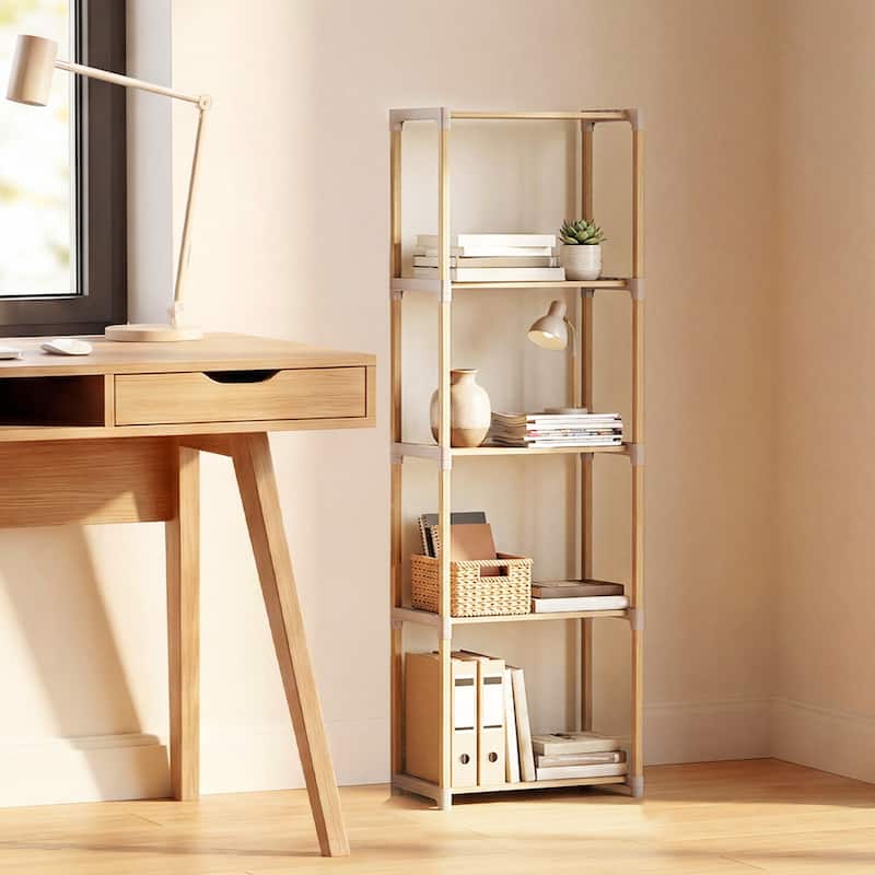 Gymax 2PCS 5-Tier Bookshelf w/Open Shelves Freestanding Storage