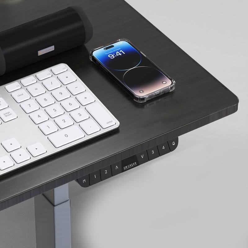 Rise Up Dual Motor Electric Standing Desk 60x30 1-pc Black Desktop