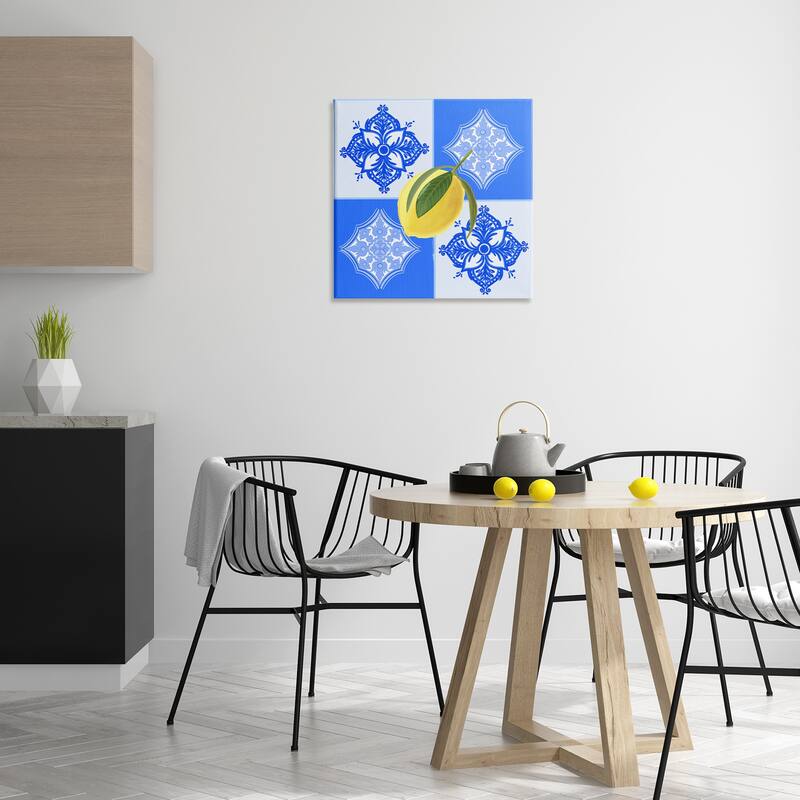 Stupell Lemon over Geometric Tiles Canvas Wall Art Design By Ashley Singleton