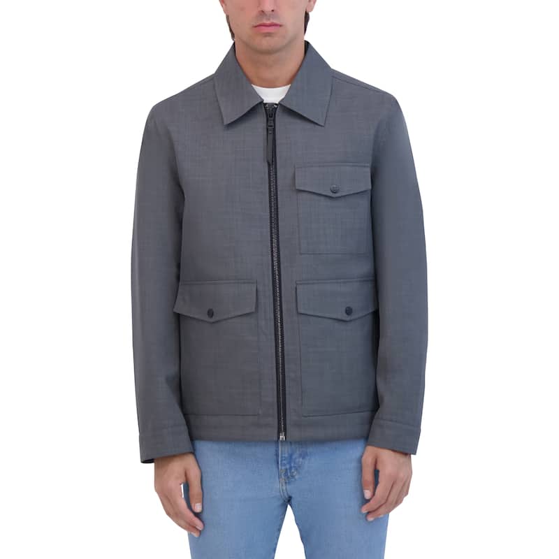 Robert Graham Men's Collared Utility Jacket - M - Grey