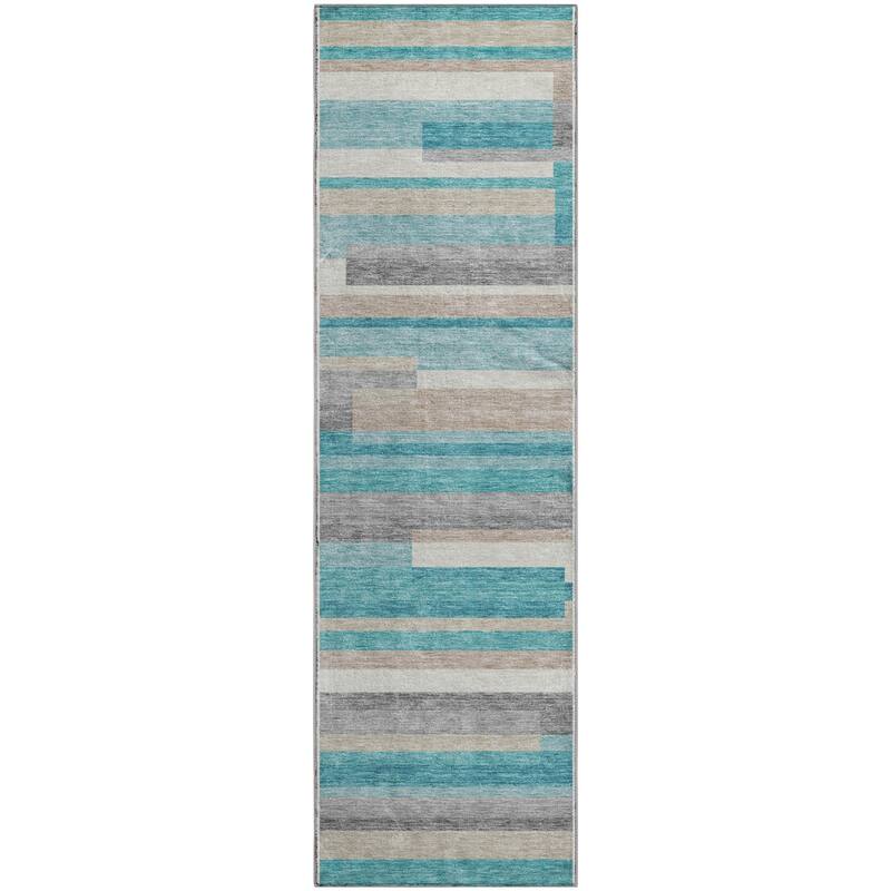 Premium Washable Super Soft Stripes Stacked Mayfield Rug