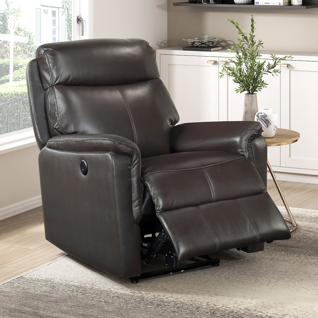 Fremont & Park Beau 33" Leather Power Reclining Chair - Power Control, Charging Ports