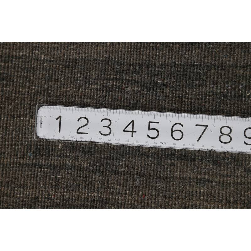 Dark Brown Gabbeh Oriental Rug Hand-Knotted Wool Carpet - 5'1" x 6'8"