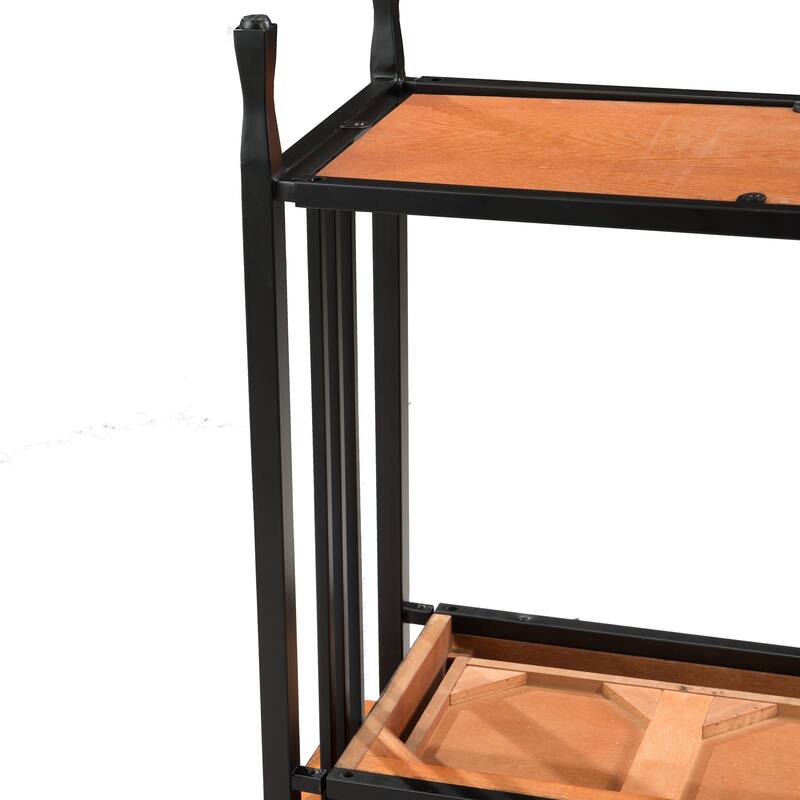 Leick Home Ironcraft Rustic Two Drawer Hall Console Sofa Table with Shelf