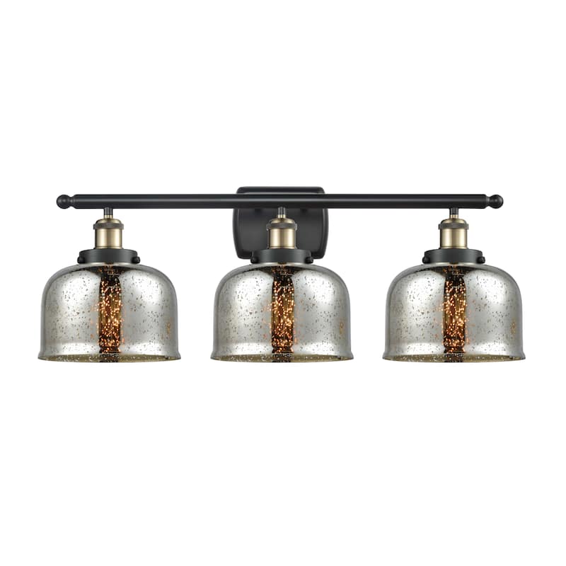 Innovations Lighting 916-3W-13-28 Bell Vanity Bell 3 Light 28" Wide - Black Antique Brass / Silver Plated Mercury