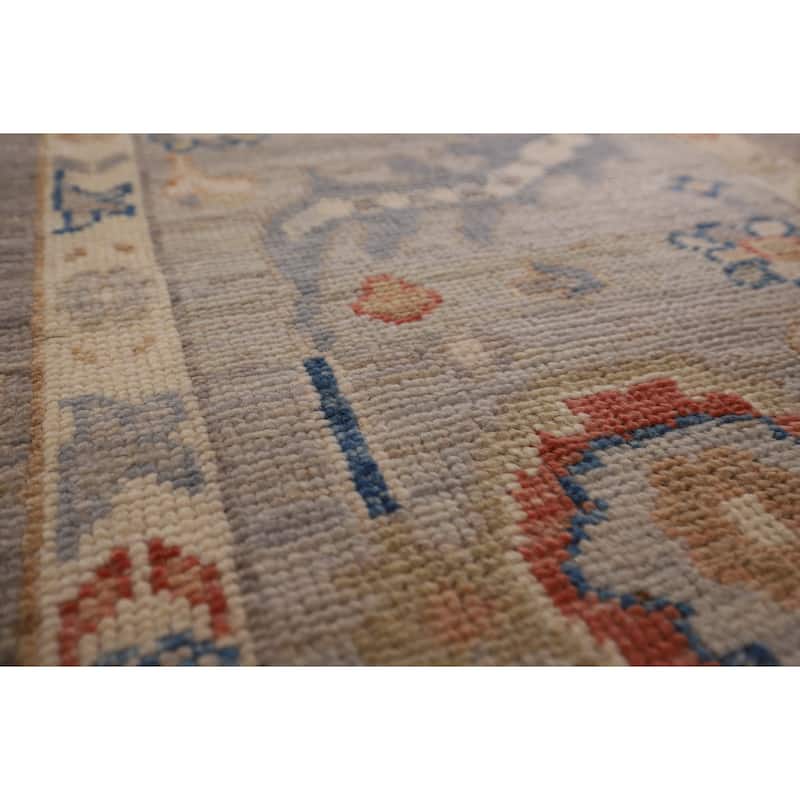 Grey Oushak Turkish Area Rug Hand-Knotted Vegetable Dye Wool Carpet - 8'4" x 9'11"