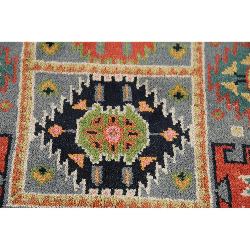 All-Over Geometric Oushak Oriental Area Rug Handmade Wool Carpet - 3'11"x 5'11"
