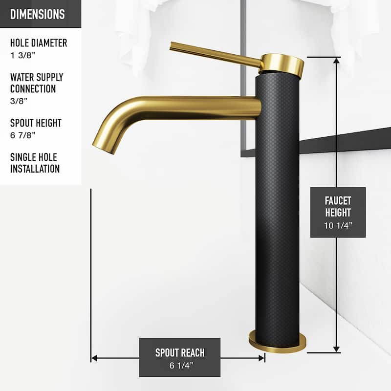VIGO Lexington 10" H Single Handle Single Hole Bathroom Vessel Faucet