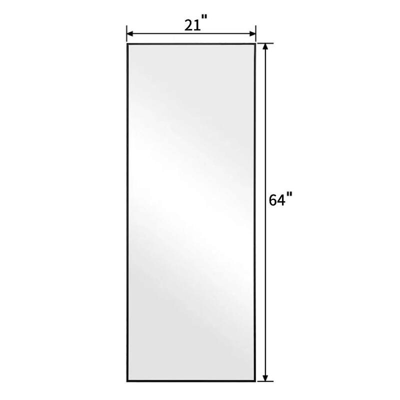 LED Full-Length Floor Mirror - Large, Lighted, Standing Full-Size Mirror - Clear
