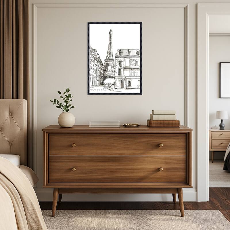 Pen and Ink Travel Studies No. 1 by Ethan Harper Framed Canvas Wall Art Print