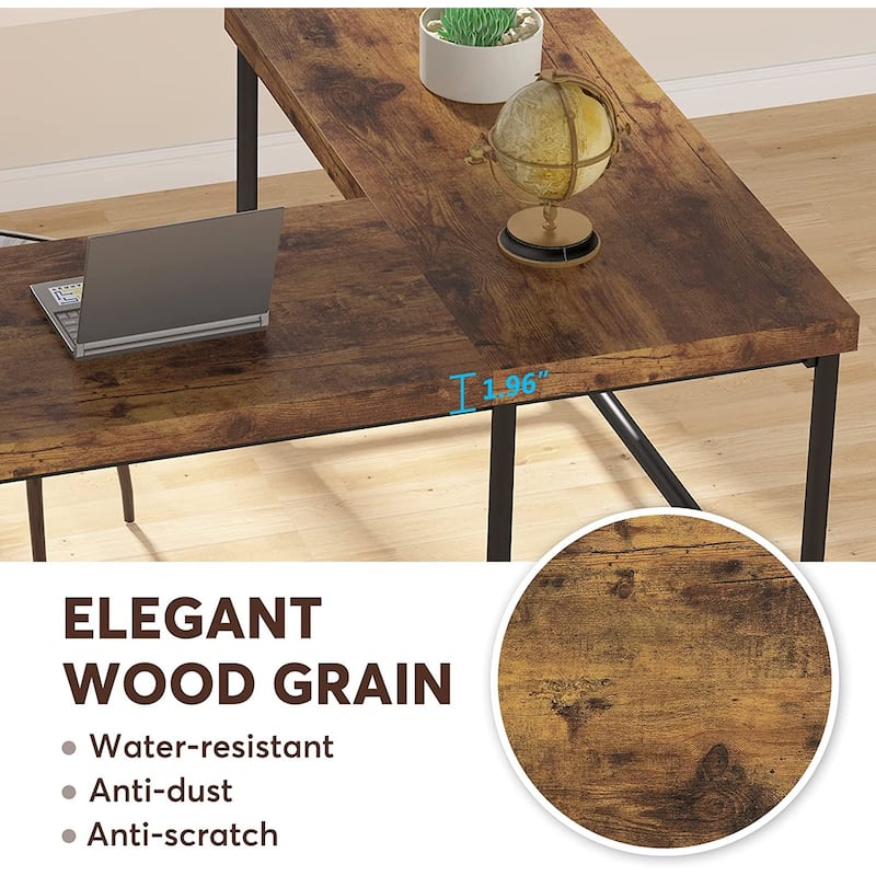 Tribesigns L-Shaped Desk, 67 inch Industrial Corner Computer Office Desk
