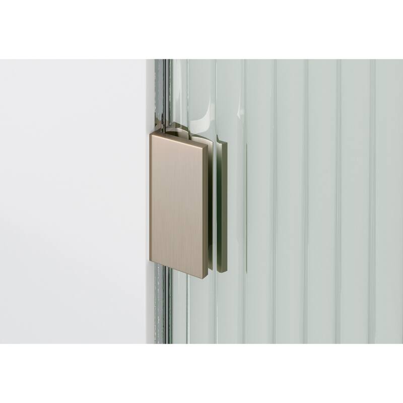 Glass Warehouse 36" x 78" Frameless Shower Door - Single Fixed Panel Fluted Frosted Radius
