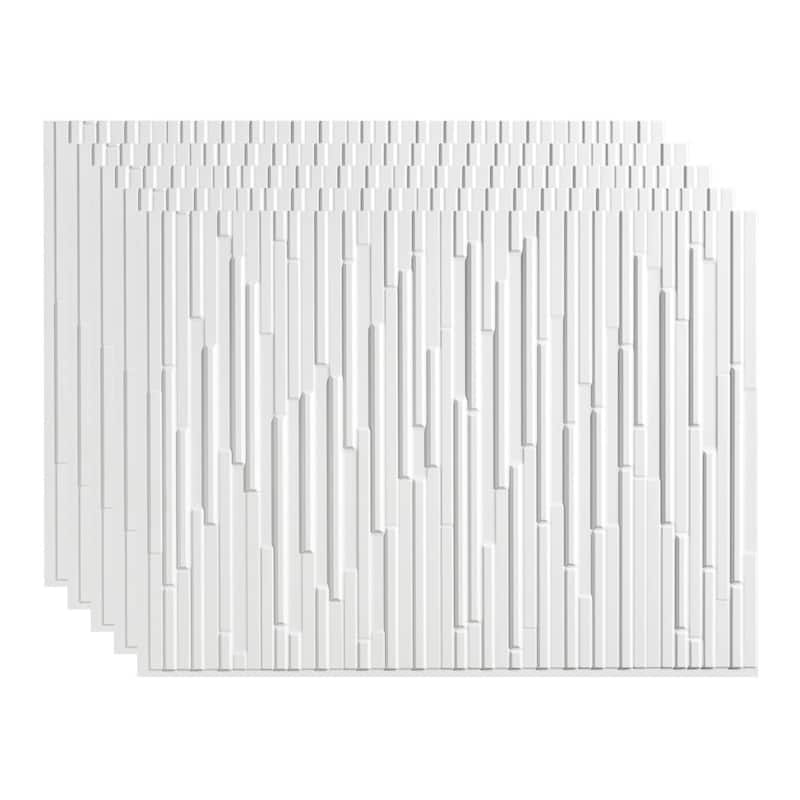FASÄDE Skyline Decorative Vinyl Backsplash Panel - 5 Pack - Matte White