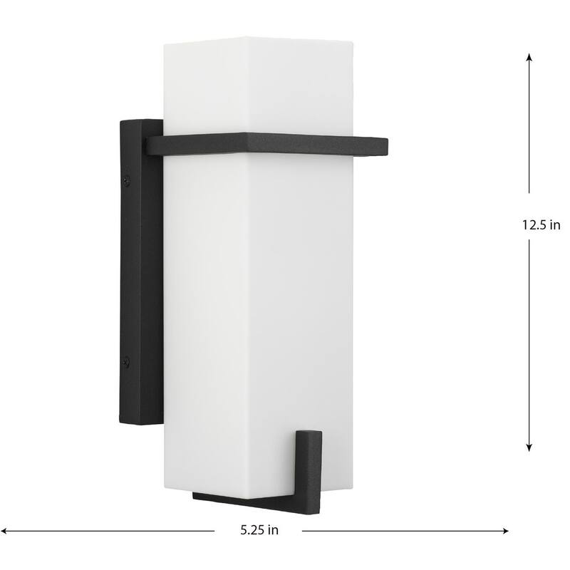 Antrim Collection One-Light Black Modern Small Outdoor Wall Lantern - 5.25 in x 5 in x 12.5 in