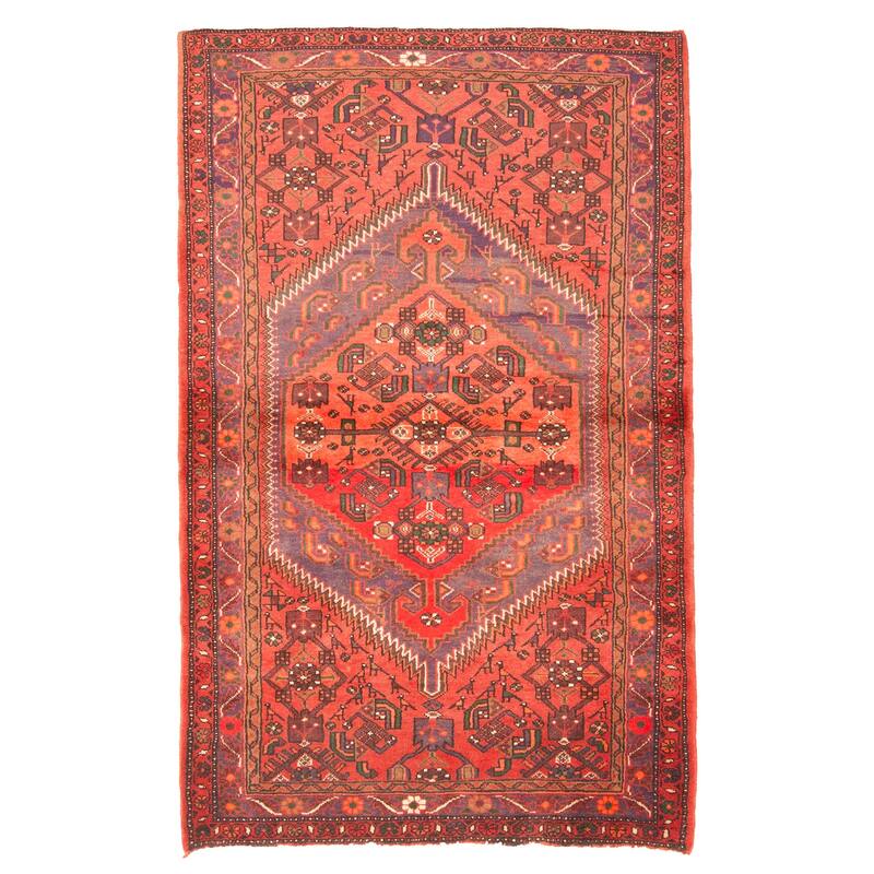 ECARPETGALLERY Hand-knotted Andelz Red Wool Rug - 4'2 x 6'5