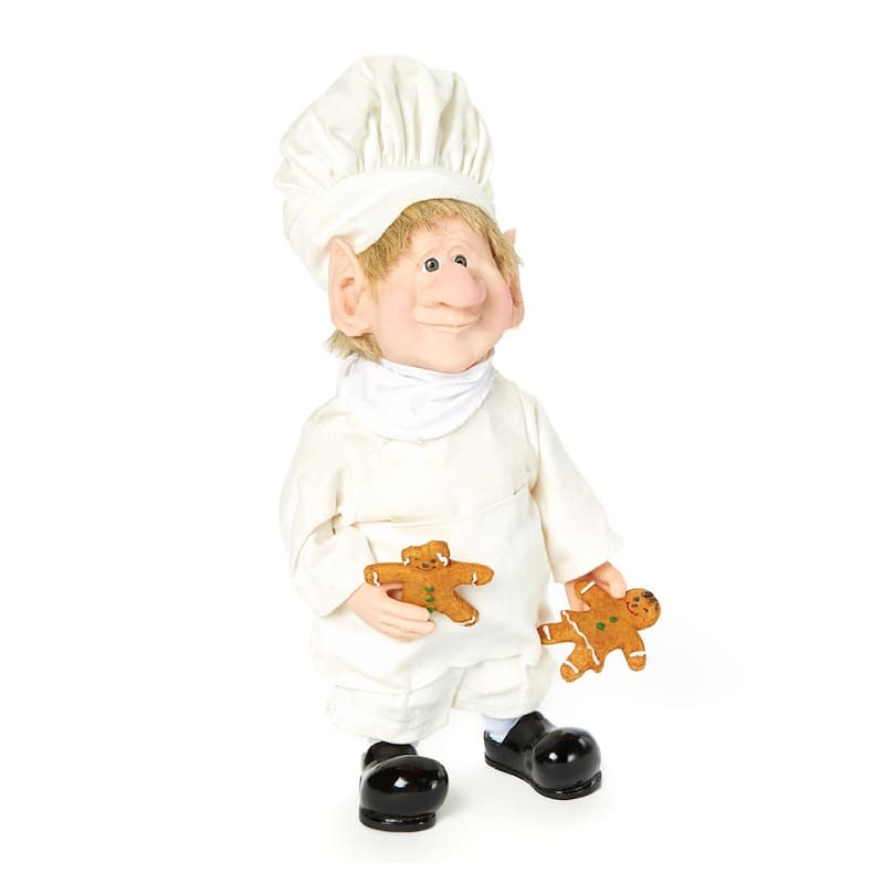 10" Zim's The Elves Themselves Alexander the Baker with Gingerbread cookies Christmas Elf Tabletop Figure