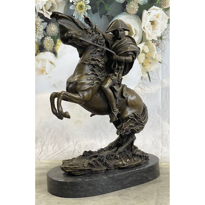 Napoleon Crossing The Alps Bronze Statue Sculpture Replica 12 Inches X 10 Inches
