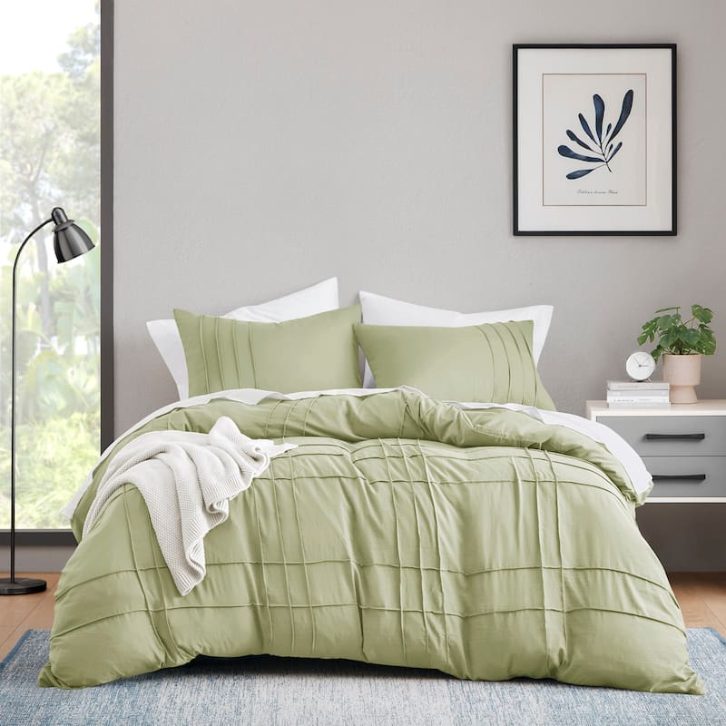Chelsea Square Evans Pinch Pleated Soft Washed Boho Duvet Cover Set