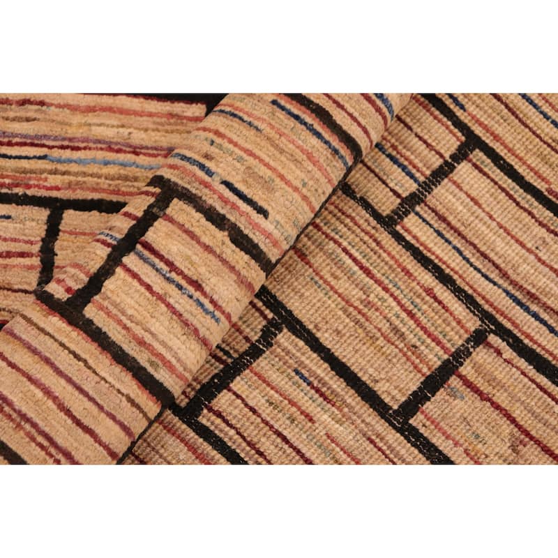 Chromatic Mosaic Gabbeh Hand Knotted Wool Rug