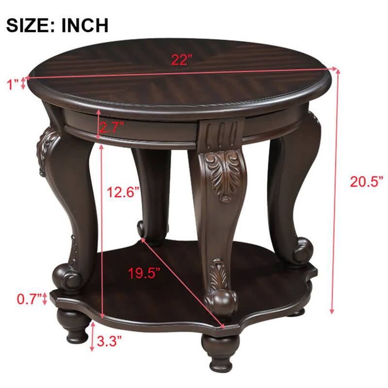 22'' Two Tone Round End Table