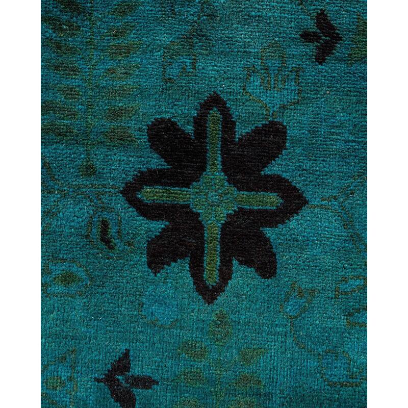 Fine Vibrance, One-of-a-Kind Hand-Knotted Area Rug - Blue, 4' 0" x 6' 3" - 4' 0" x 6' 3"
