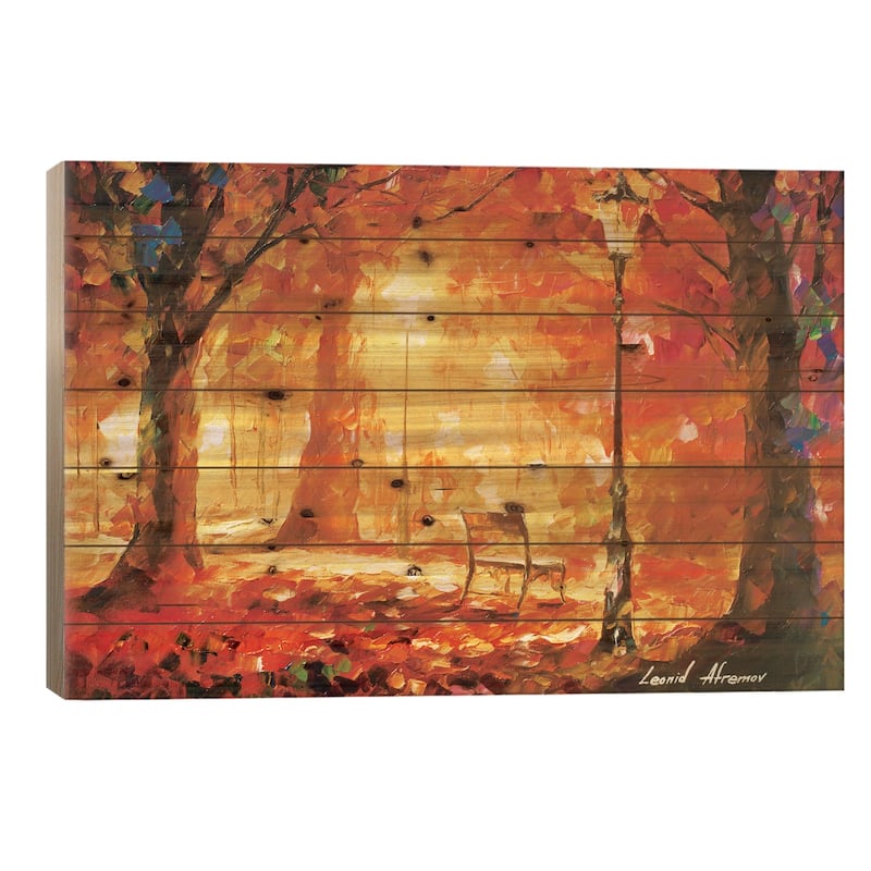 Twinkle Of Passion Print On Wood by Leonid Afremov - Multi-Color - 26x40x1.5