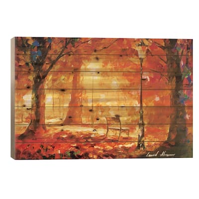 Twinkle Of Passion Print On Wood by Leonid Afremov - Multi-Color