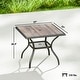 preview thumbnail 3 of 7, Outsunny Outdoor Dining Table for 4 People, 37" Square Patio Table with Umbrella Hole, Backyard, Deck, Gray