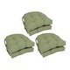 preview thumbnail 21 of 59, 16-inch U-Shaped Indoor Twill Chair Cushions (Set of 2, 4, or 6) - 16" x 16" Set of 6 - Sage