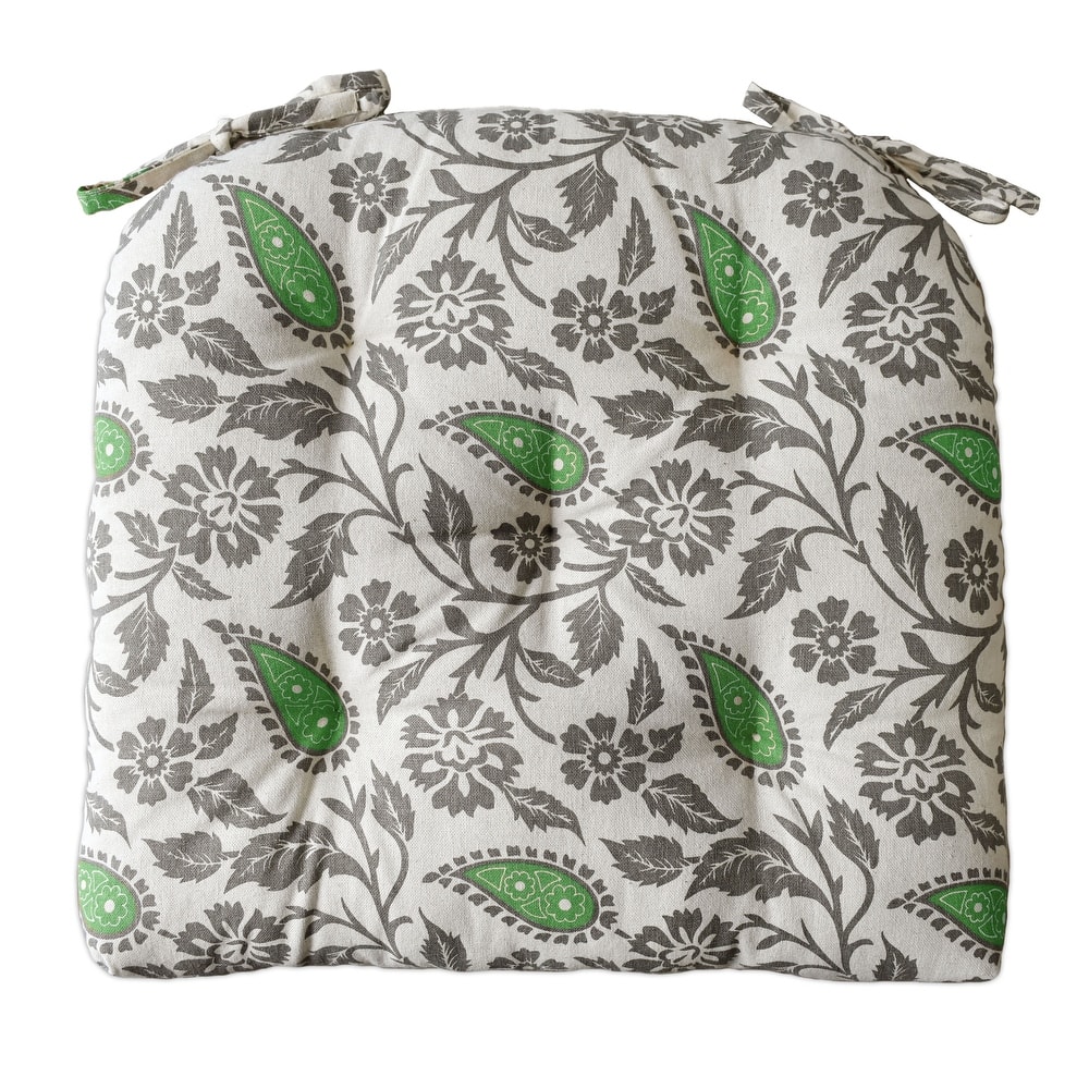 Handmade Floral Cotton Dinning Chair Seat Cushions Pads 16’’x16’’ - 3’’ Thick With Ties (Set of 2)